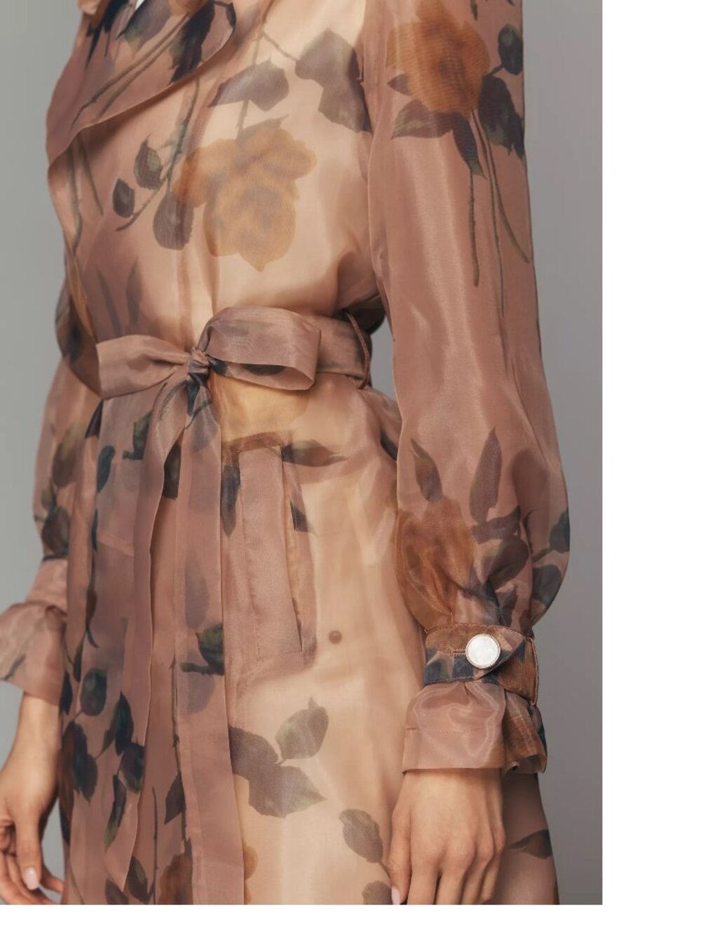 Anthropologie NVLT Organza floral Trench Coat SIZE M new with tag - Picture 4 of 9
